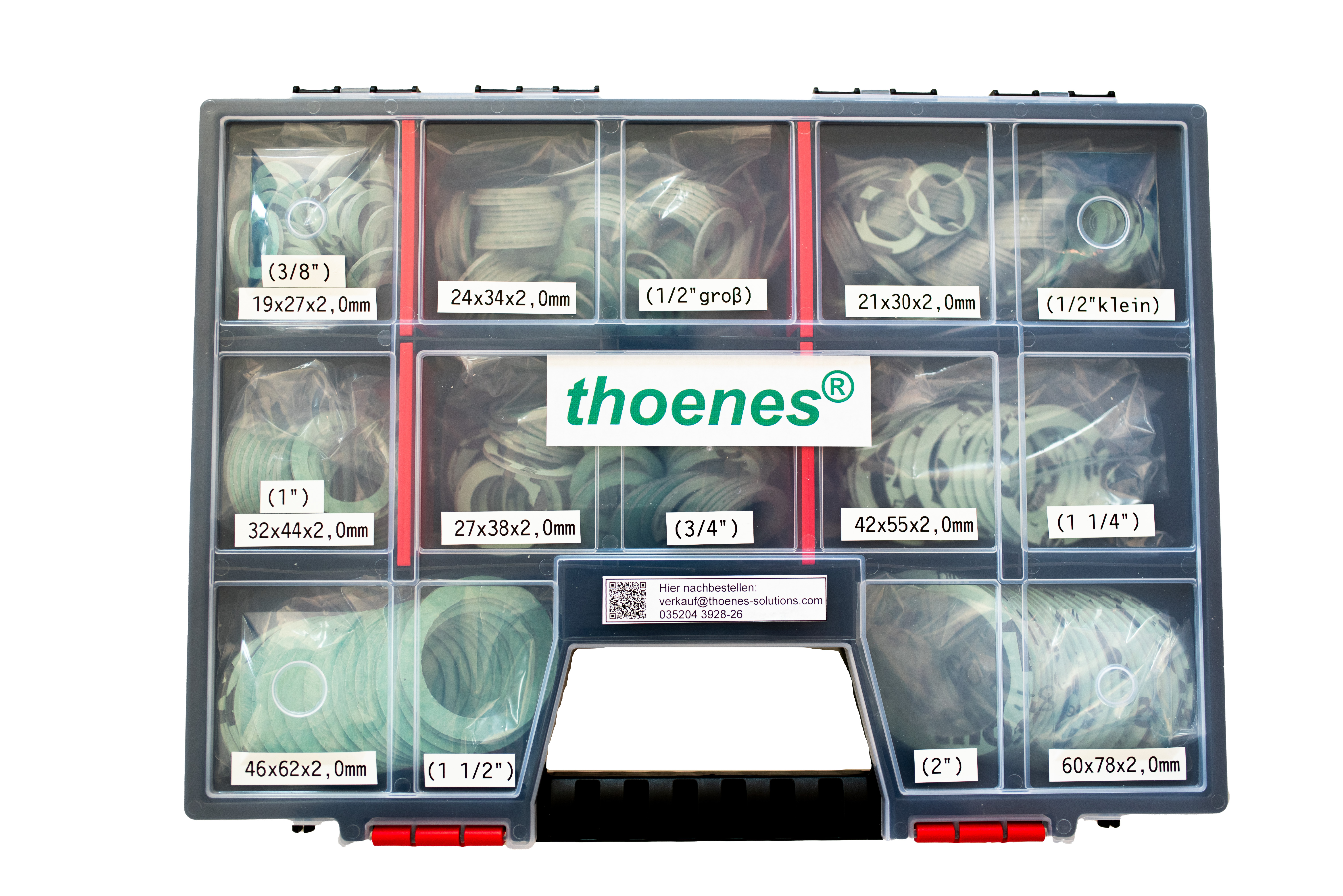 thoenes® uniwersalny zestaw śrubunków i uszczelnień instalacyjnych 380 szt.