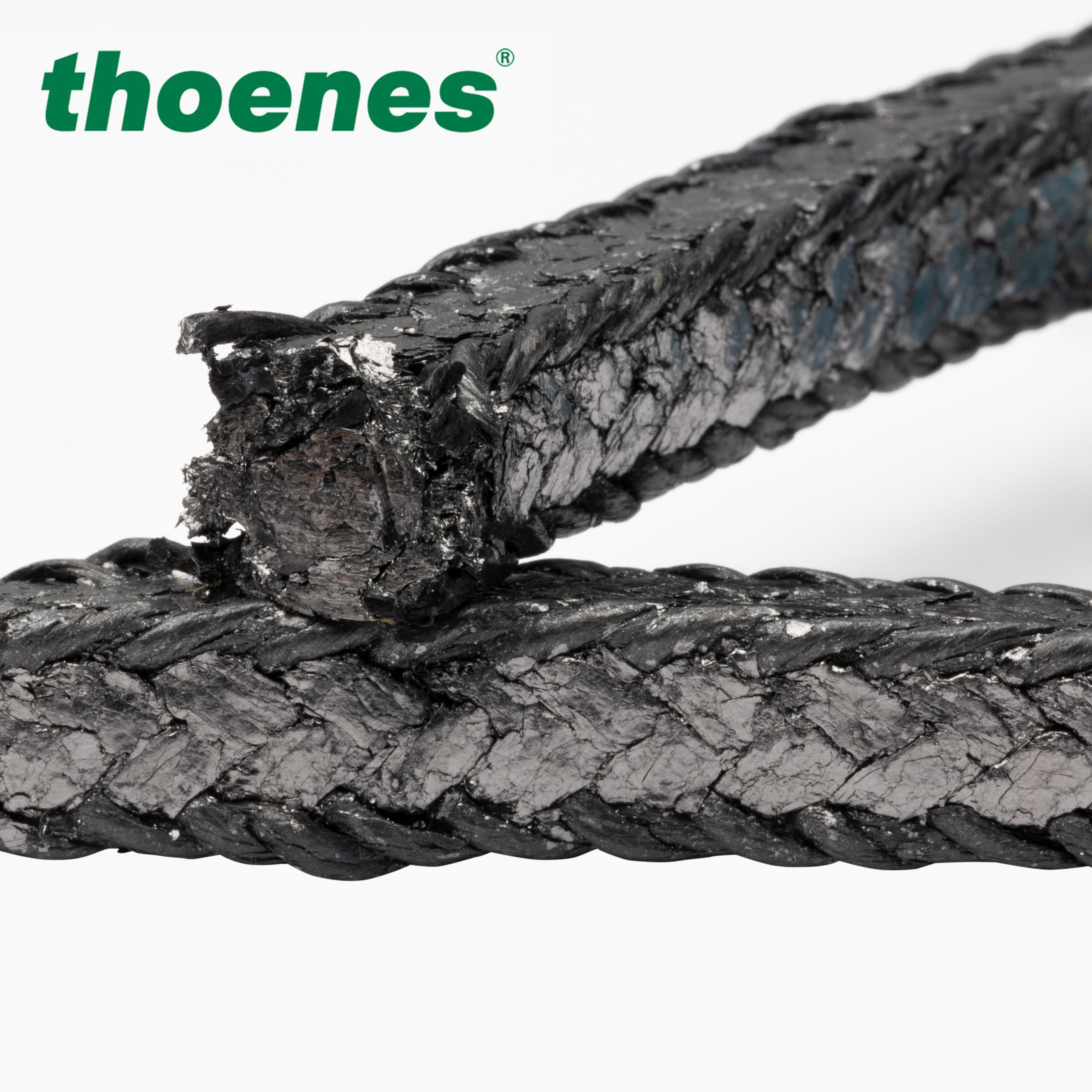 thoenes® P666KV-Grafitpackung mit Kohlefaser als Kantenverstärkung